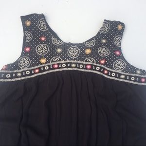 BOHO Gauzy Embellished Free-flowing TOP